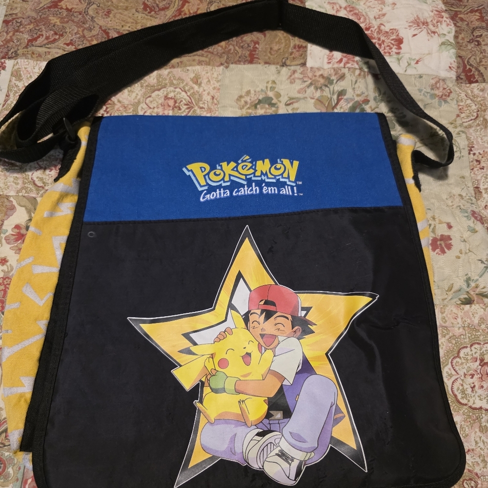 Pokemon Shoulder Bag with Pikachu and Ash Graphic Vintage 1999